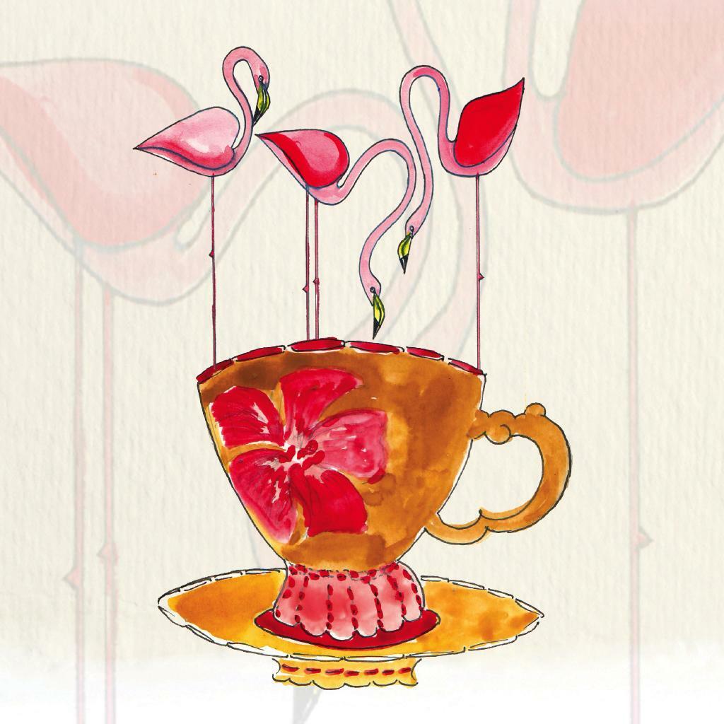 Caramel Rooibos Tea Illustration.