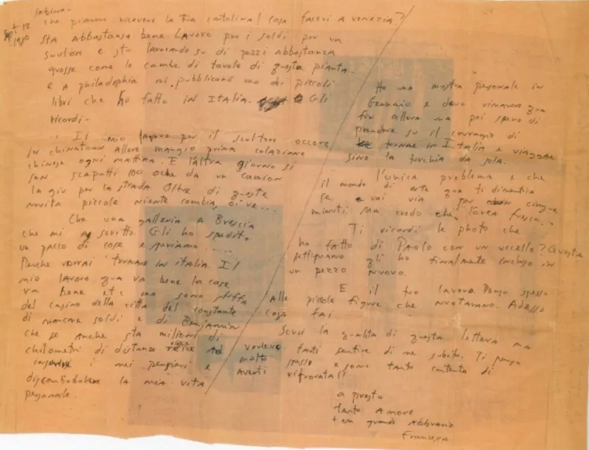Lettera a Sabina Mirri