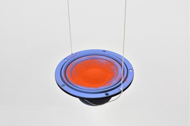 Rolf Julius, Orange Cello (Sound Cooking), 1984/2017. Courtesy Galerie Thomas Bernard / Cortex Athletico. Photo: Rebecca Fanuele.