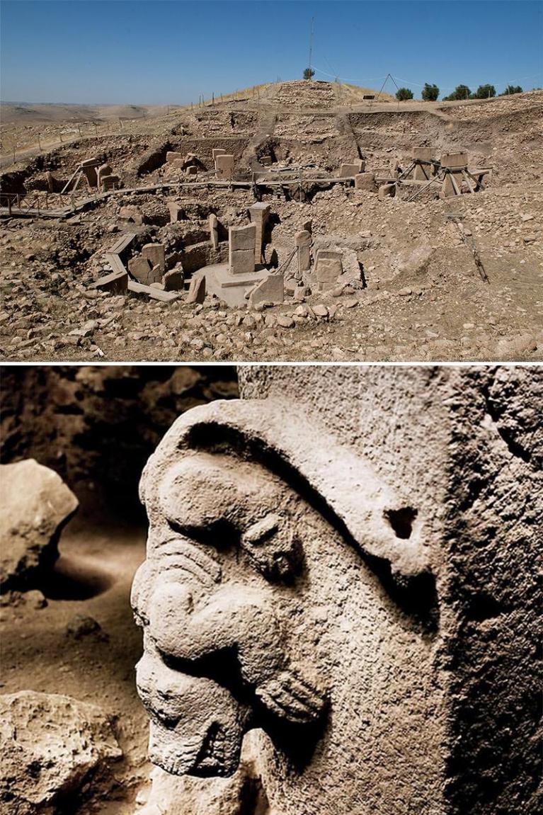 Circolo di Göbekli Tepe, Şanlıurfa, Turchia / Particolare con animale scolpito ad alto rilievo su pilastro a T.