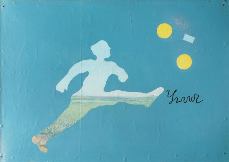 Ilya Kabakov, Soccer Player, 1964 Olio e smalto su masonite, 560 x 700 mm, Private collection © Ilya & Emilia Kabakov.