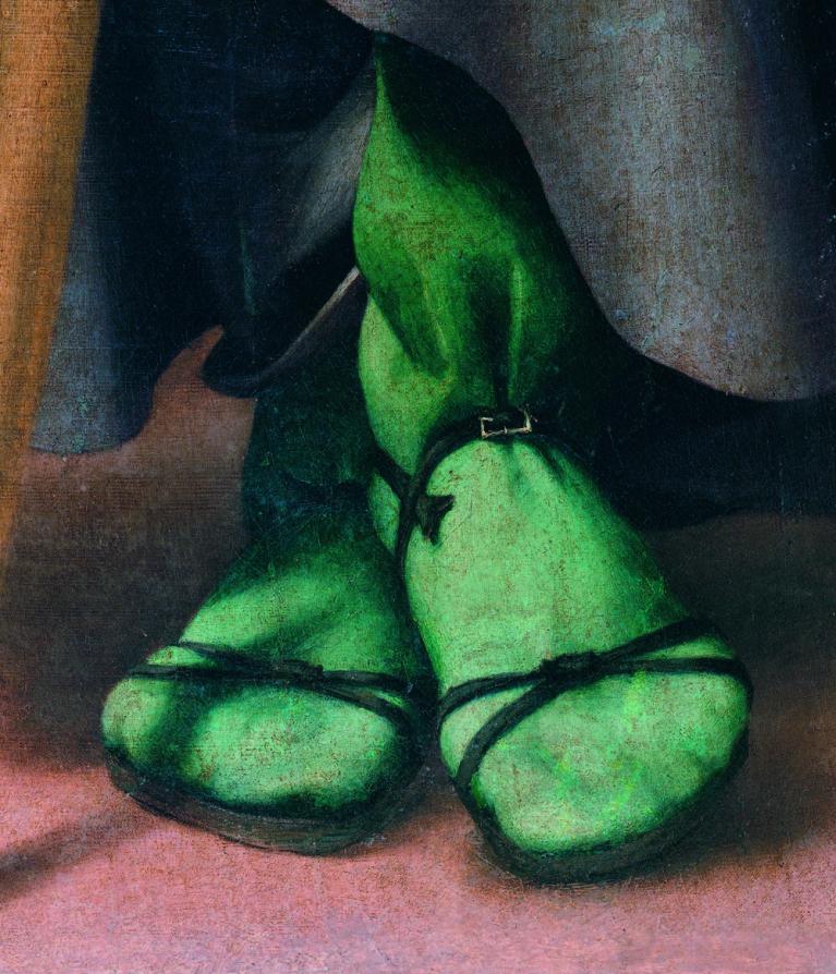 Les pieds de Saint-Antoine abbé Lorenzo Lotto, Retable du Saint-Esprit (1521). Bergame, église du Saint-Esprit. © Leemage/Electa.