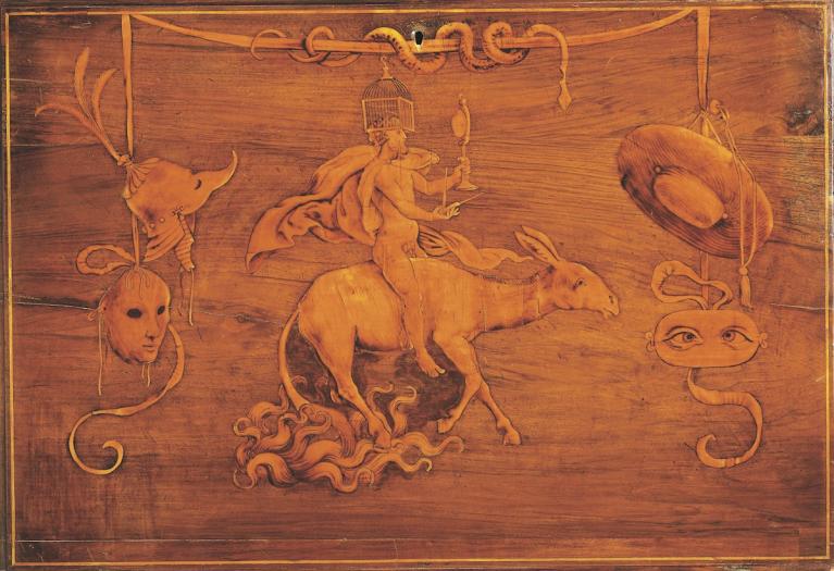 Lorenzo Lotto, coperto simbolico della sommersione di Faraone, 1527, Bergamo, Basilica di Santa Maria Maggiore.