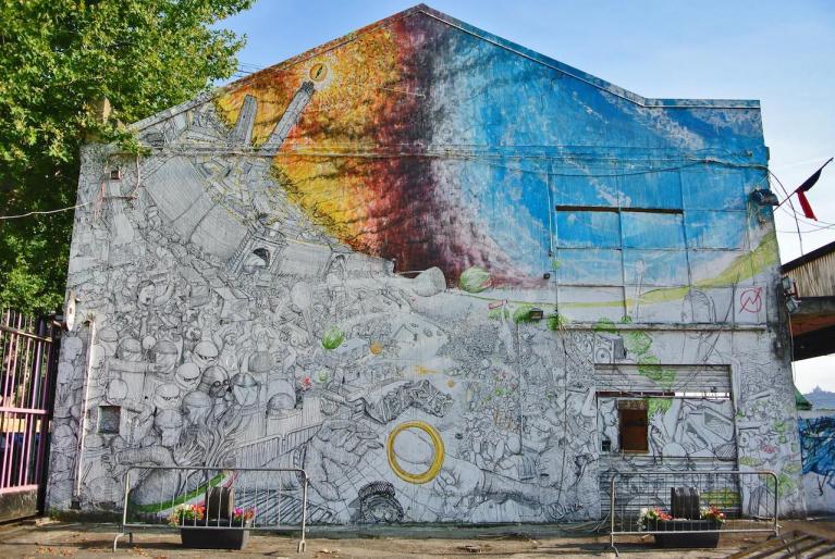Il murale di Blu.