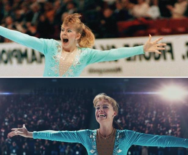 Tonya Harding, 1991. Margot Robbie in Tonya, 2017.