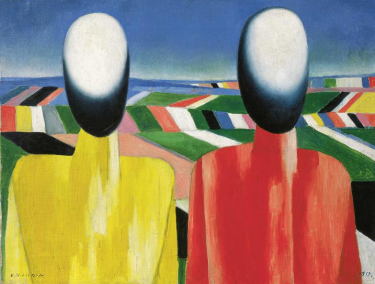Kazimir Malevič, Contadini, c. 1930, Museo di Stato Russo, San Pietroburgo, Photo © 2016, State Russian Museum, St. Petersburg/DACS.