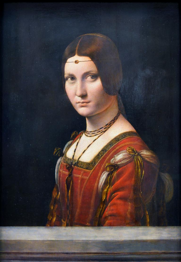 Leonardo Da Vinci, Il ritratto di dama Belle Ferroniere, 1490-1495 circa, Parigi, Musee du Louvre.