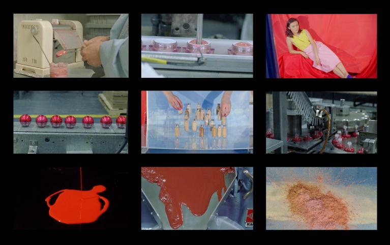 Sarah Cwynar, Colour Factory, 2017, 16 mm film trasferito su video © Sarah Cwynar.