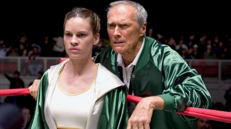 Hilary Swank (Maggie) e Clint Eastwood (Frankie), in Million Dollar Baby (Eastwood, 2004).