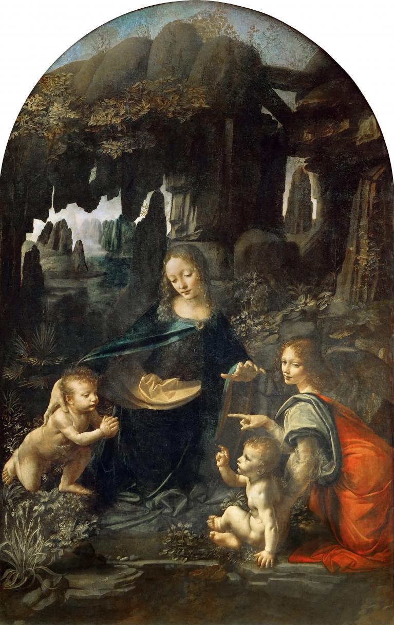 Leonardo Da Vinci, Vergine dell rocce, 1483 - 1486, Parigi, Musee du Louvre.