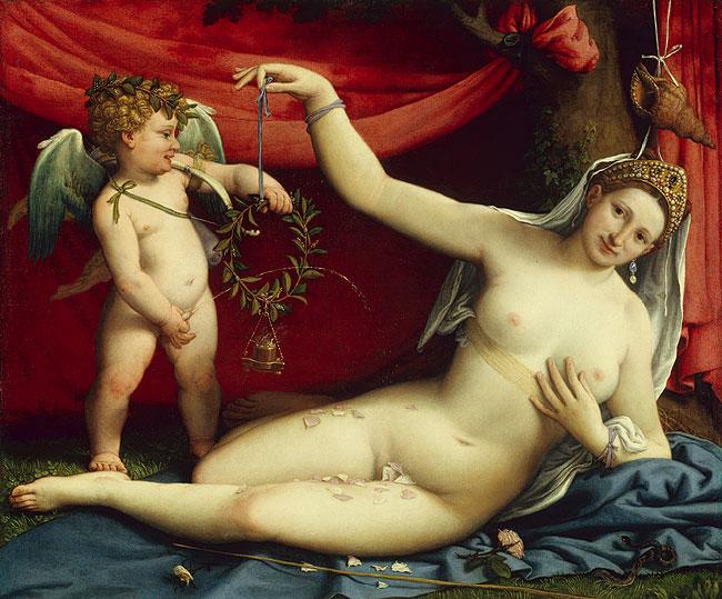 Lorenzo Lotto, Venere e Cupido, 1530 circa, New York, Metropolitan museum.