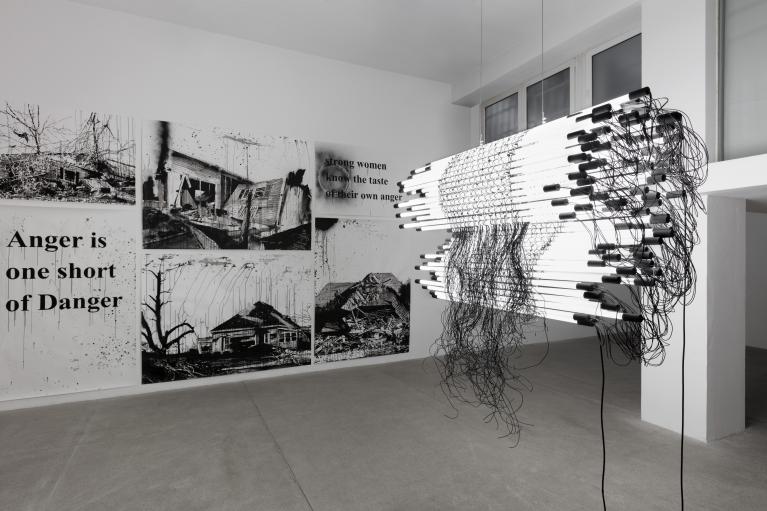 Monica Bonvicini, Unrequited Love Installation view at Galleria Raffaella Cortese, Milan, 2019 Photo: Andrea Rossetti