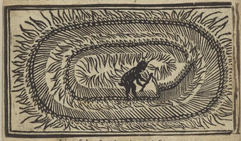 Il diavolo mietitore, 1678, particolare Folger Shakespeare library.