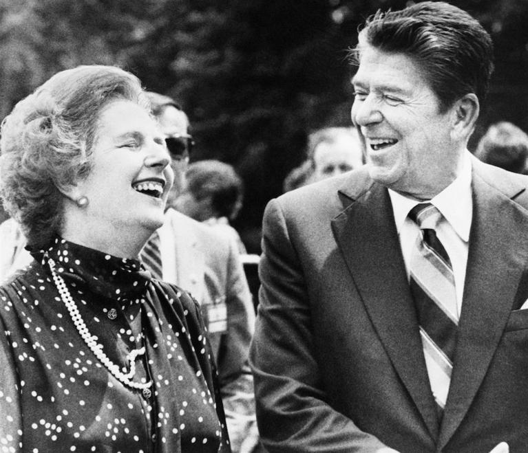 Ronald Reagan e Margaret Thatcher.