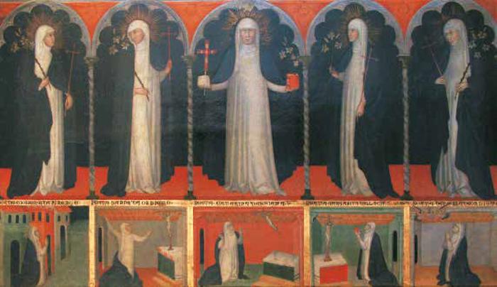 Andrea di Bartolo, Caterina da Siena fra quattro beate domenicane, 1394-1398 circa.