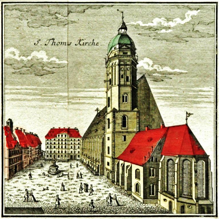 La chiesa di San Tommaso a Lipsia nel 1749.