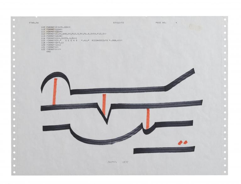 Bruno Munari, Scritture illeggibili di un popolo sconosciuto, 1975, courtesy Repetto Gallery London, ph Daniele De Lonti.