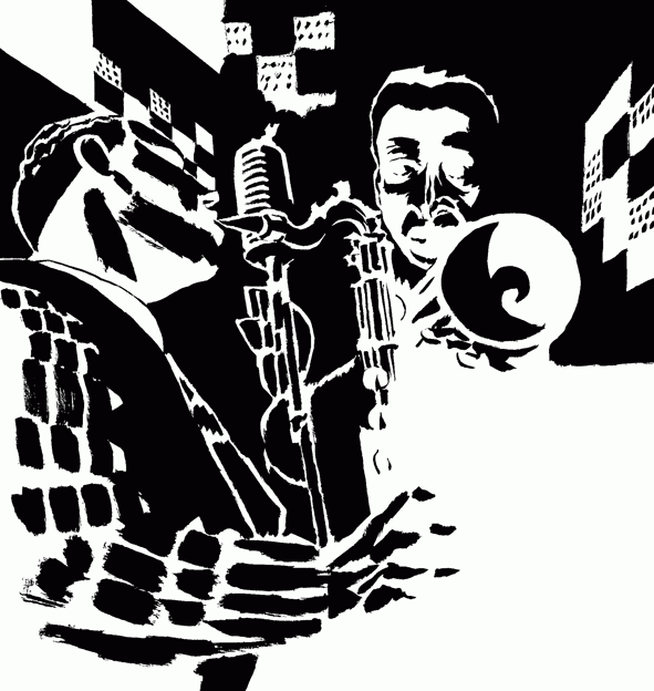 Disegno di Josè Munoz per l'edizione illustrata di Julio Cortazar, El perseguidor (Libros Del Zorro Rojo, 2014).