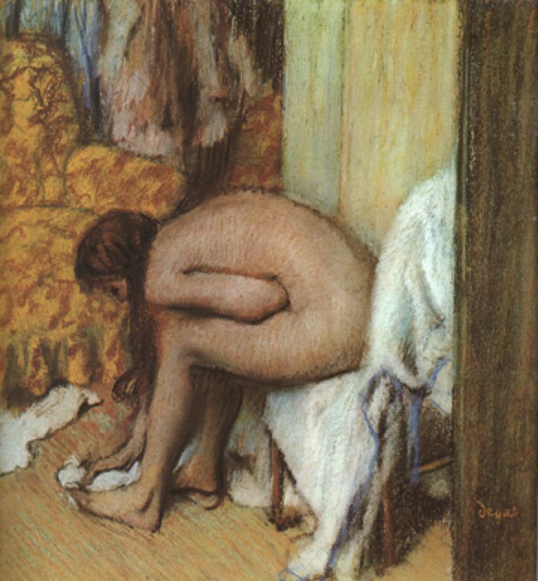 Degas, Femme à sa toilette essuyant son pied gauche.