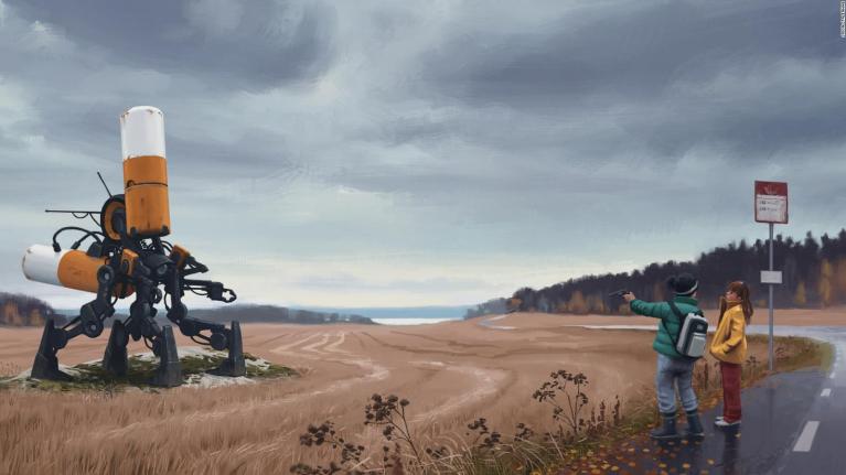 Un’illustrazione di Simon Stålenhag.