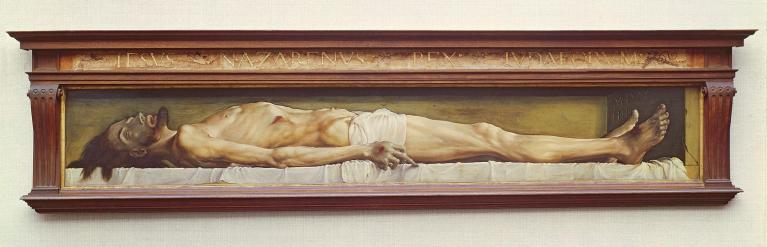 Hans Holbein il Giovane, “Il corpo di Cristo morto nella tomba”, (1521). Kunstmuseum, Basilea.