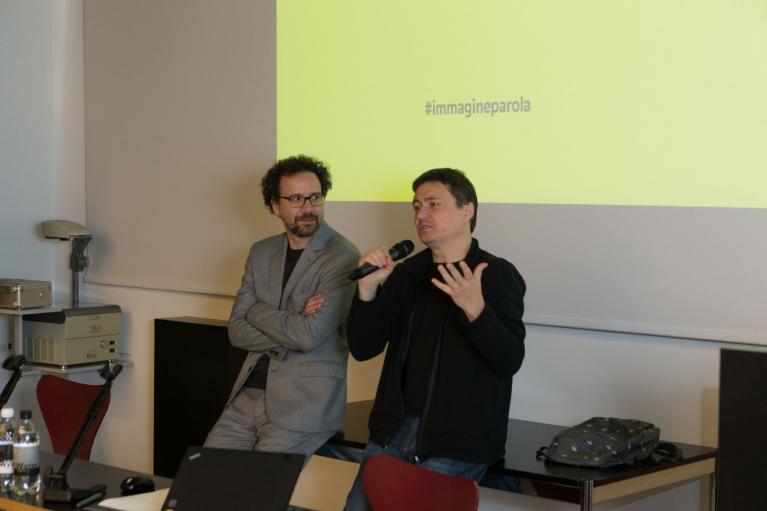 Cristian Mungiu (a destra) con il direttore artistico del festival, Carlo Chatrian.