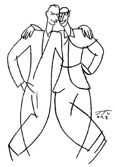 Autocaricatura di Sto con Bonaventura.