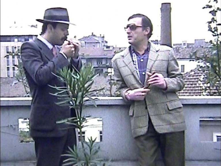 Da sinistra: Francesco Ballo ed Emilio Tadini in "Pietra".