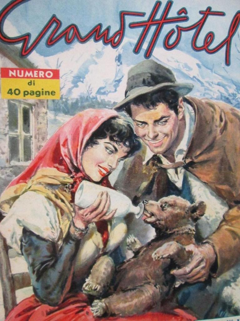 Walter Molino, L’orsetto sperduto, illustrazione di copertina per Grand’Hotel, 16 febbraio 1957.
