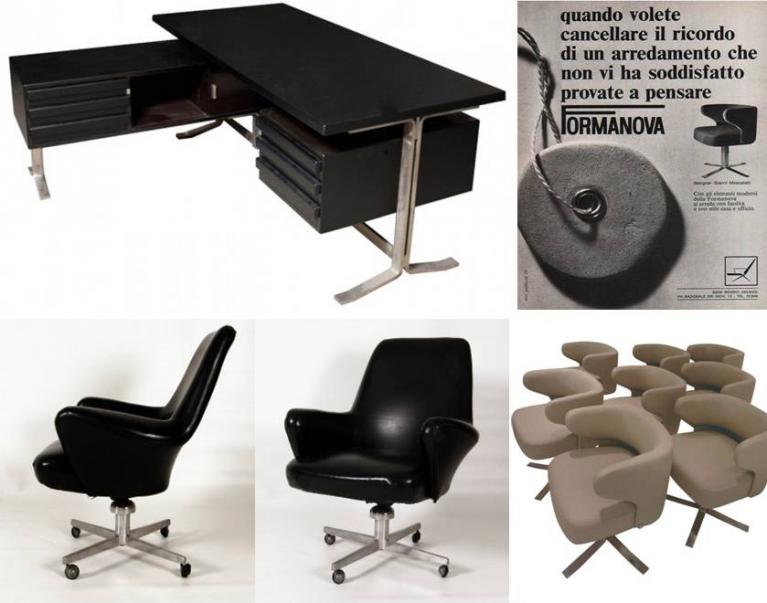Foto di Gianni Moscatellii, scrivania dirigenziale, poltrona Dolly, poltroncina Poney.