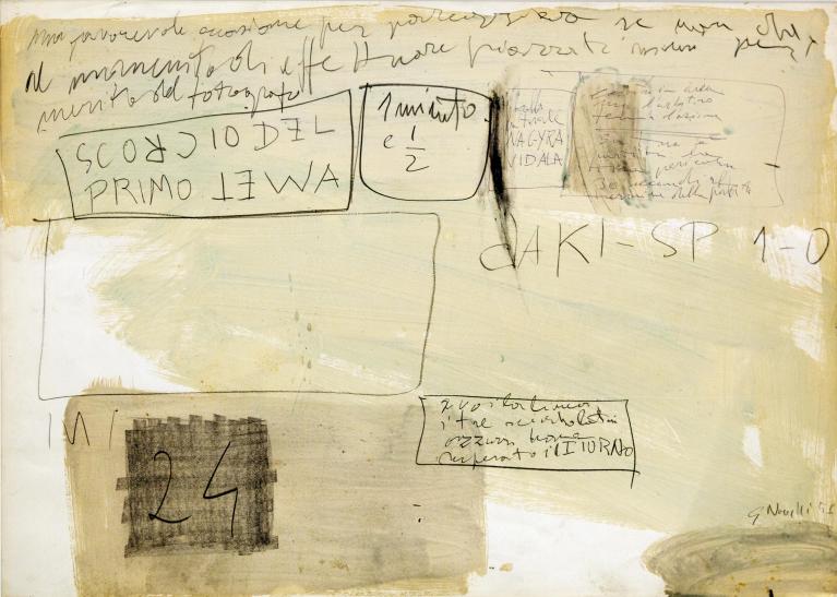 Gastone Novelli, Scorcio del primo tema, 1958, courtesy Archivio Gastone Novelli, Roma.