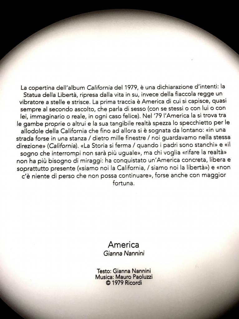Gianna Nannini, America.