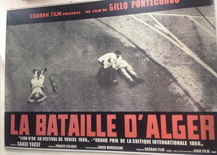Poster of Gillo Pontecorvo's film The Battle of Algiers, 1966. Image courtesy of Jihan El-Tahri.