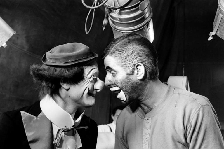 Étaix con Jerry Lewis sul set di “The Day The Clown Cried”.