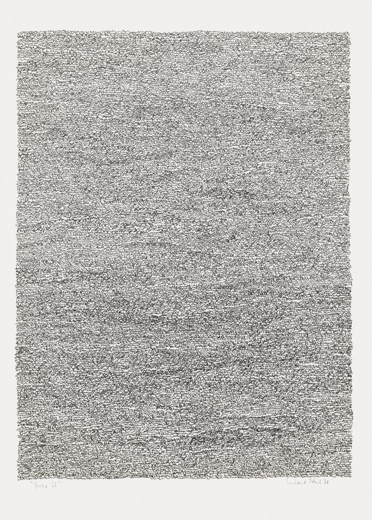 Irma Blank, Eigenschriften, spazio 52, 1970, courtesy dell'artista e p 420 Bologna, ph Dario Lasagni.