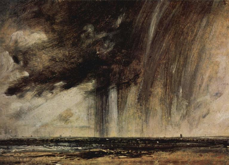 John Constable, Studio per un paesaggio marino con pioggia, 1824