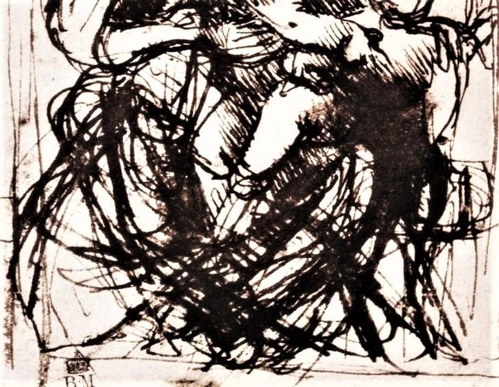 Leonardo Da Vinci, Schizzo per la madonna del gatto, 1478/81.