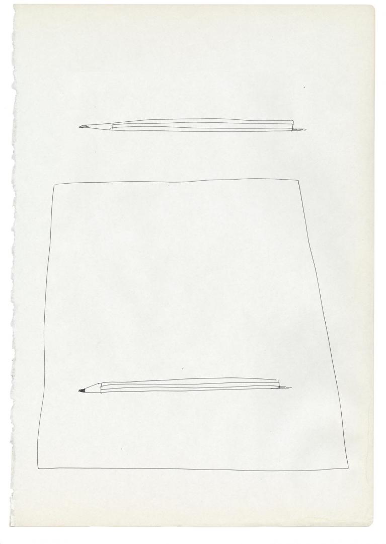 Disegno di una matita e di un disegno di una matita.