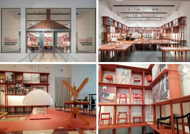 Triennale, alcune vedute della mostra Vico Magistretti Architetto milanese che espone disegni, schizzi, modelli, fotografie, prototipi e pezzi originali delle opere del maestro.