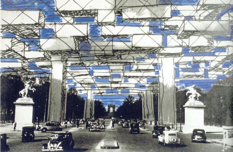 Ville spatiale sopra Parigi, 1959.