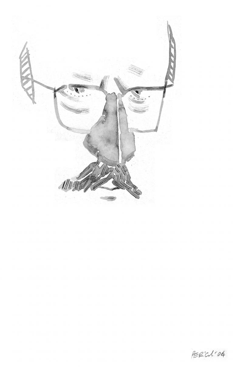 Saul Steinberg, 2004, acquerello su carta, cm 29,5x21.