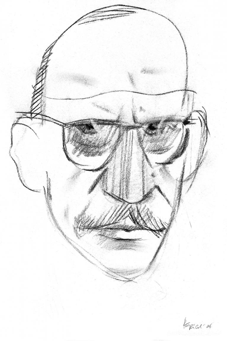 Saul Steinberg, 2004, carboncino su carta, cm 29,5x21.