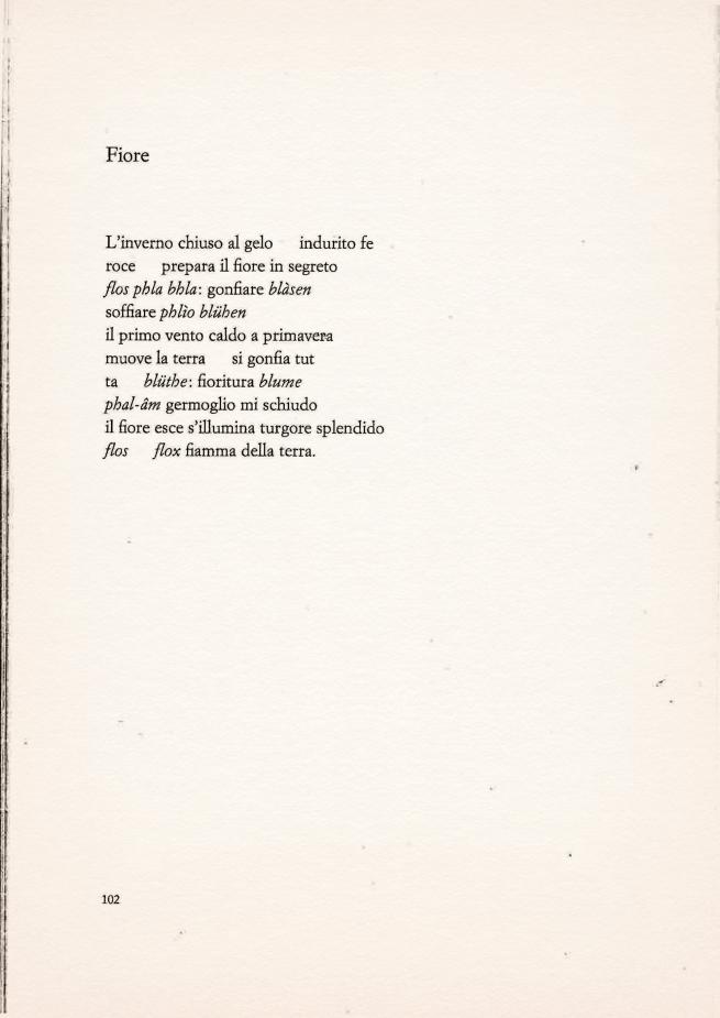 Guido Ballo, Fiore, in Guido Ballo, Il muro ha un suono. Poesie 1940 – 1990