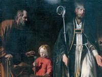 Guido Cagnacci, Gesù bambino, san Giuseppe e sant’Eligio, 1635. (dettaglio)