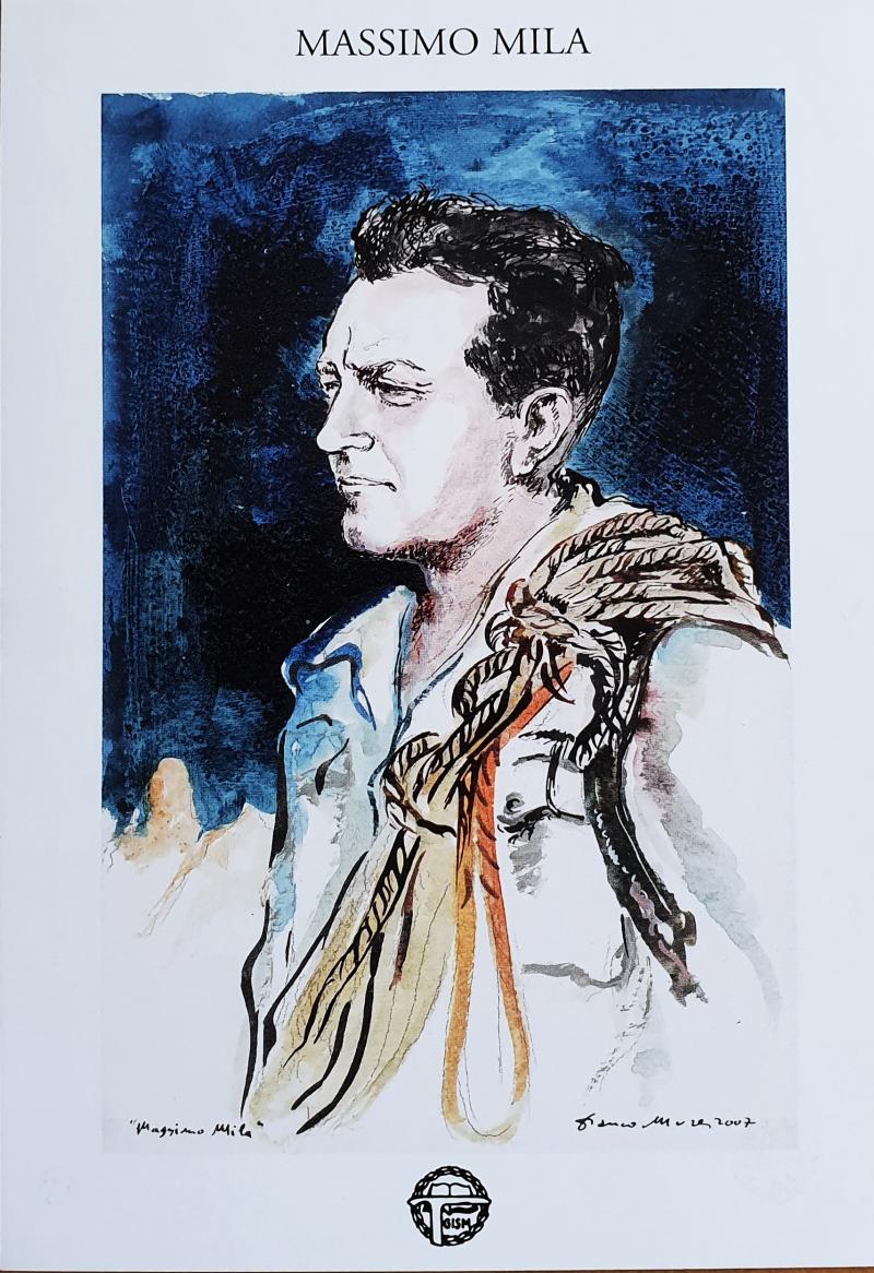 Massimo Mila in un acquerello di Franco Murer.