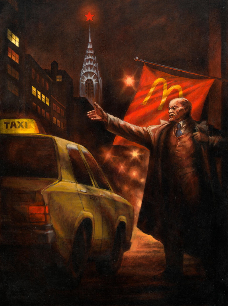 Komar e Melamid, Lenin ferma un taxi a Manhattan, 1993