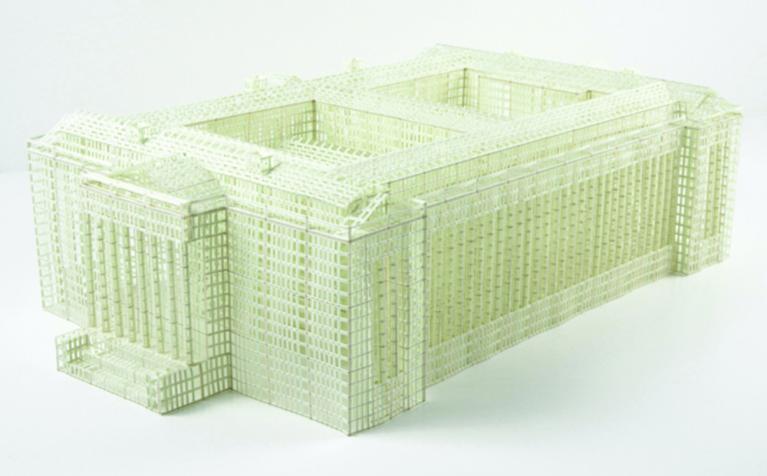Untitled (U.S. Treasury Building) (Dimensions Variable - approx: 4.5” x 16” x 9”) Hand-Cut Ledger Paper 2009