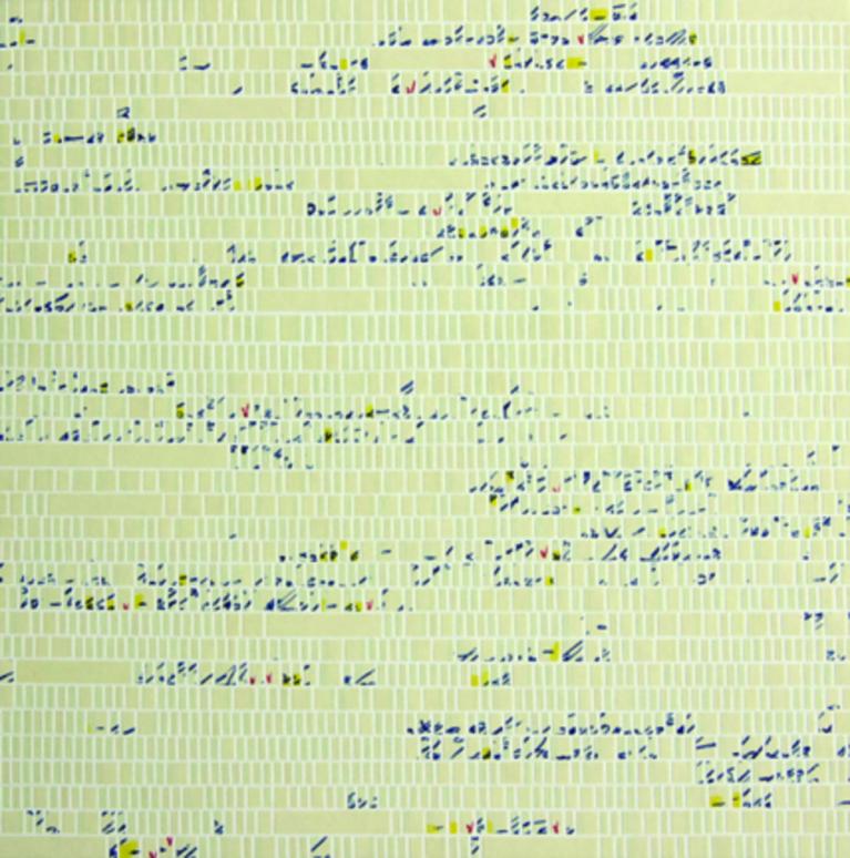 Untitled (Reconstruction 9) Hand-Cut Ledger Paper & Matte Board (6.5”x 6.5”) 2010