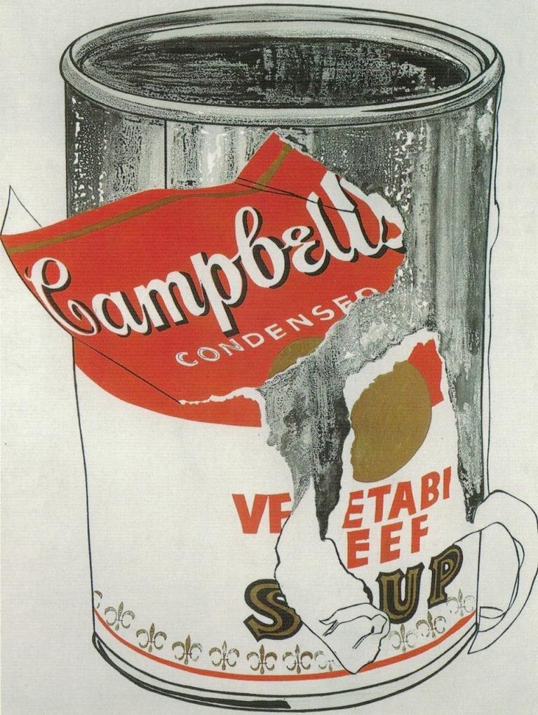 Andy Wahrol, Big Torn Campbell's Soup Can, 1962.