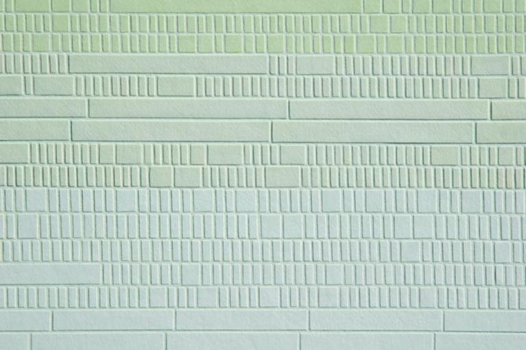 Detail: Untitled (Reconstruction, 6 Colors) Hand-Cut Ledger Paper & Matte Board (20”x 20”) 2011